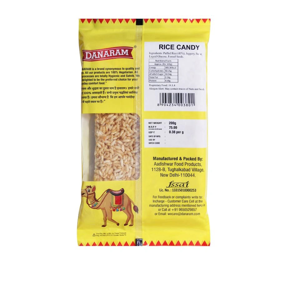 Danaram Rice Candy – Crunchy Puffed Rice & Jaggery Chikki | Traditional Indian Ethnic Sweet Snack