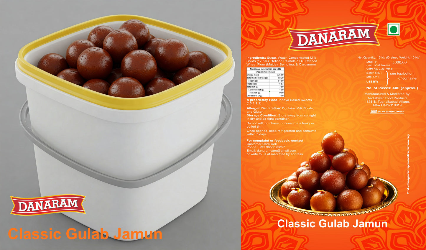 Classic Gulab jamun 16 kg bucket