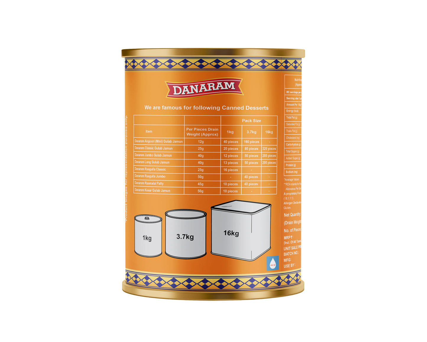 Classic Gulab Jamun 3.7 Kg Can