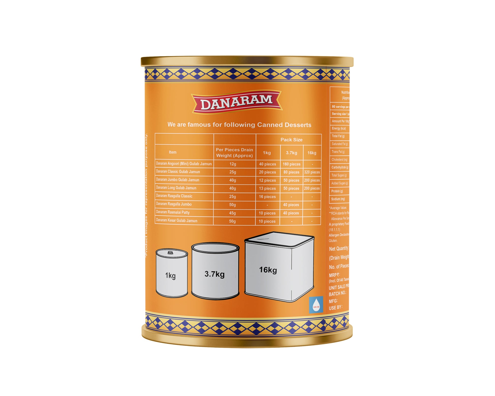 Classic Gulab Jamun 3.7 Kg Can