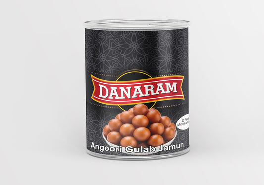 Danaram Angoori Gulab Jamun 1 Kg Can – Bite-Sized Mini Gulab Jamun | Premium Indian Mithai