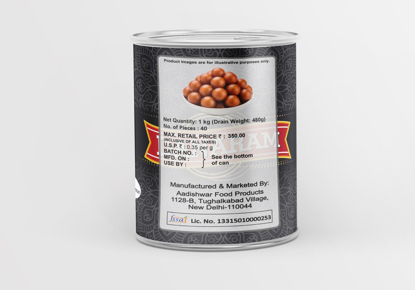 Danaram Angoori Gulab Jamun 1 Kg Can – Bite-Sized Mini Gulab Jamun | Premium Indian Mithai